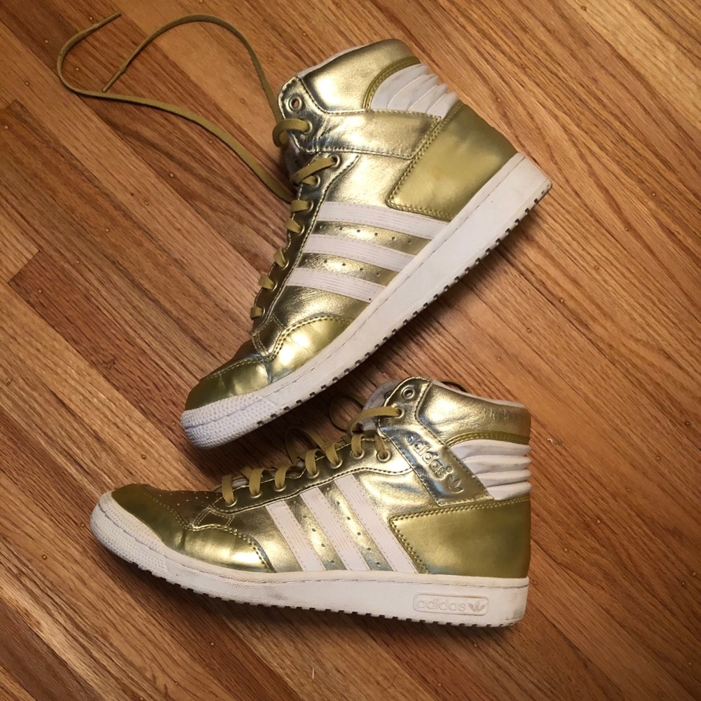 Adidas Gold Metallic Hi Tops - RARE